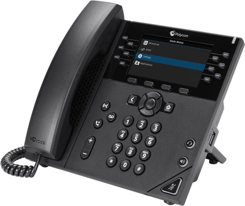 Poly VVX 450 12-line Desktop Business IP Phone (openSIP, dual 10/100/1000 Ethernet ports)