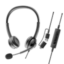 Axtel Flow UC Stereo USB-A Headset+ USB-A/C Adapter 
